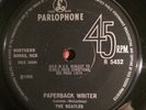 The BEATLES UK SOLID Paperback Writer SOLID CENTRE EX++ UK Parlophone R 5452