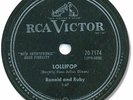 1958 RONALD & RUBY Rock’n Roll 78 RPM Record. Lollipop