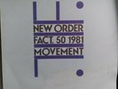 New Order Movement Lp Vinyl Record 1981 First UK Fact. 50 joy division  G+ cover