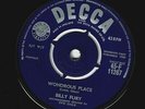 BILLY FURY Wondrous Place Vinyl Record Single 7 Inch Decca 1960 Rock & Roll Pop