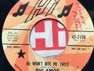 BIG AMOS He Won't Bite Me Twice / Move With You Baby HI BLUES Autographed??