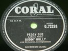 BUDDY HOLLY and THE CRICKETS : Peggy Sue / Everyday - 1958 UK Coral 78rpm 218