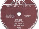 Super Rare 1958 LINK WRAY Instrumental Rock’n Roll 78 RPM Record. Rumble/Swag E+