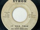 BIG DON'S REBELLION It Was True / Smokin' Ethon Northern Soul Promo RARE 45 HEAR