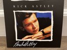 RICK ASTLEY SIGNED NEVER GONNA GIVE YOU UP BLUE LIMITED EDITION BLUE VINYL PROOF
