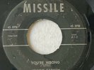 rare EL PASO TEXAS Rockabilly 45 JOHNNY GARMON on MISSILE YOU'RE WRONG 45