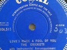 The Crickets,DEMO,Loves Made a Fool,N.Mint,Coral,1959,Rock n Roll,Rockabilly