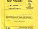 RARE PLEASURE Let Me Down Easy DJM PROMO NORTHERN SOUL UK 45