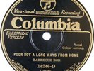 BARBECUE BOB: Poor Boy Long Ways From Home US Columbia 14246 Blues 78 HEAR