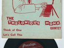 Jazz / Swing - Thelonious Monk Quintet PRESTIGE PREP 1352 Think of one ? 1953