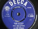 PAUL & RITCHIE & CRYING SHAMES Come On Back 7