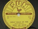 Rockabilly Rock n Roll JERRY LEE LEWIS Great Balls Of Fire V+ SUN 281 78rpm HEAR