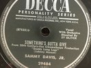 SOMETHING'S GOTTA GIVE / LOVE ME OR LEAVE ME SAMMY DAVIS JR. 78 RPM RECORD 