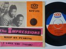 IMPRESSIONS Keep On Pushing RARE Sweden 45 swedish CURTIS MAYFIELD northern soul