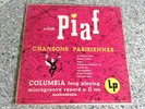 Edith Piaf Chansons Parisiennes 33 Rpm 10 inch Vinyl Record French - Exc Cond