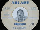 Doo Wop 45 THE FIVE HEARTS Unbelievable / Aunt Jenny Arcade