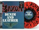 SAXON DENIM AND LEATHER HMV CENTENARY EXCLUSIVE RED BLACK SPLATTER VINYL LP LTD