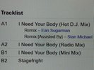 Tina Arena - I Need Your Body. Promo White Label 1990 Aussie 4 Track 12