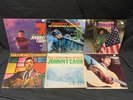 6 JOHNNY CASH Vinyl Record LP Lot- RING OF FIRE HYMNS CHRISTMAS SPIRIT AMERICA