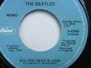 Beatles ALL YOU NEED IS LOVE 1981 Capitol Starline Rare MONO A prefix Blue Label