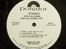 RORY GALLAGHER Live  N. Mint WL promo Sterling mastering white label promotional
