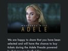 Adele Presale ticket Code for jan 21 2021 **See Description**?