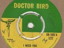 Ethiopians I Need You Doctor Bird 1092 Soul Northern Motown