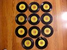 SUN LABEL RECORDS 45 RPM ELEVEN (11) VINYL RECORDS WITH ALBUM CASH LEWIS HARRIS
