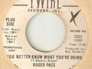 ROGER PACE You Better Know What Youre Doing TWIRL PROMO NORTHERN SOUL USA 45