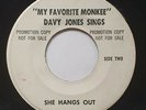 My Favorite Monkee Davy Jones She Hangs Out A Little Bit Me Rare 45 pro Monkees