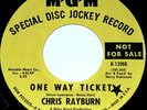 CHRIS RAYBURN 45 ONE WAY TICKET SOUL PROMO MGM RECORDS 7
