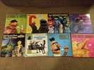 8x Sesame Street Kids RECORD BOOK Vinyl Bert Ernie Big Bird Cooke Monster Muppet
