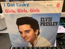 Elvis Presley Single Vinyl 7 I got Lucky/Girls girls. RCA 47-9459 Rock N Roll 45