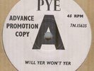 THE HI-FI's*WILL YER WON'T YER*DEMO*BEAT*THE PYE LABEL*HEAR IT