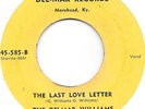 DELMAR WILLIAMS SINGERS Last Love Letter Starday Custom hillbilly 45 HEAR