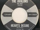AVALONS Hearts Desire / Ebbtide Unart Doo Wop 45 HEAR