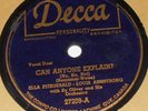 Decca 27209 Louis Armstrong & Ella Fitzgerald Can Anyone Explain? 78 RPM E E