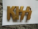 RARE ORIGINAL VINTAGE 1970's KISS BRASS BELT BUCKLE-STAMPED 4051 TAIWAN-NICE