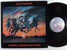 JAG PANZER Ample Destruction IRON WORKS LP VG+ dark red vinyl w/ lyric insert