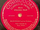 78 rpm Billie Holiday-Strange Fruit/Fine And Mellow Commodore 526 in E+