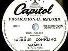 1950 Dave Barbour Interview Mambo Jim Conkling Jazz 78 +Script Capitol Promo A1