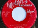 OSCAR McLOLLIE All That Oil In Texas/Be Cool RARE 45 JUMP BLUES 1953 Modern HEAR