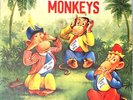 Vintage Kids Record 78RPM Three Wise Monkeys & Puss Pussy Cat V44 Tops For Tots