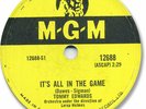 1958 TOMMY EDWARDS Pop Vocal 78 RPM Record. It’s All in the Game