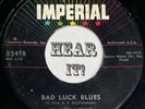 Hot 50s R&B JIver Rocker 45 SMILEY LEWIS Bad Luck Blues / School IMPERIAL hear