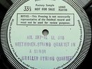 Beethoven: String Quartet In A Minor - Griller Quartet **Decca Test Press Disc**