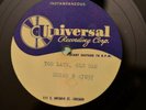 Bobby Tuggle The $64,000 Question/Too Late Old Man Rare 78 rpm Acetate record