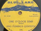 KING FLEMING’S QUINTET-Chgo Jazz R&B-Blue Lake 104-One O’Clock Jump/Williams Bls