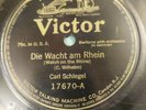 GERMAN 78rpm Carl Schlegel - DIE WACHT AM RHEIN / DEUTSCHLAND UBER ALLES