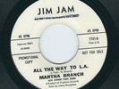 CA R&B Soul - Martha Branch JIM JAM 1721 All the way to L.A / Move on in  1966